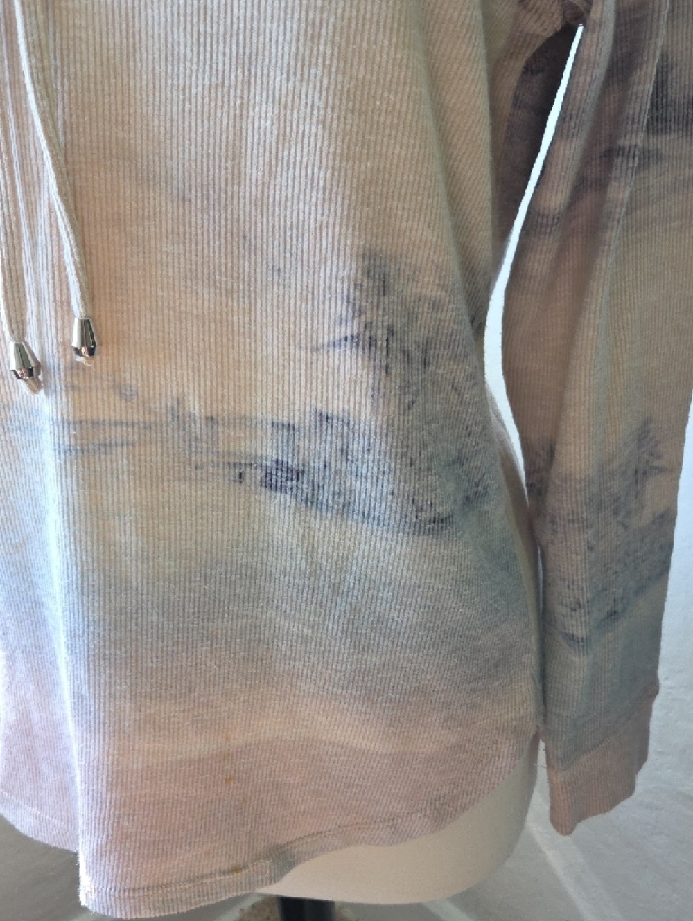 Christopher & Banks Neutral Multi Ribbed Tie-Front Pullover - Picture 5 of 13